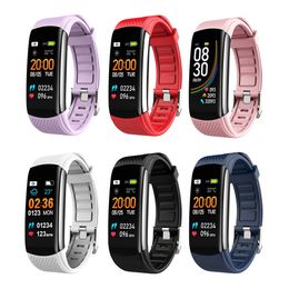 C6S 0,96 polegada Rastreador de fitness smart smart watch sport smart bracelete cardíaca freqüência de pressão arterial monitore a pulseira de saúde