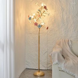 Floor Lamps Luxury Ceramic Crystal European Living Room Lights Sofa Coffee Decor Lighting Bedroom Study LED Vertical Lamp