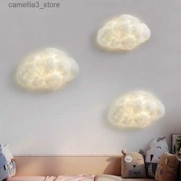 Wall Lamps Modern LED Cloud Wall Lamp Cotton Nordic Bedroom Lighitng Warm Romantic Children's Home Bedside Decor Sconce Indoor White Light Q231127