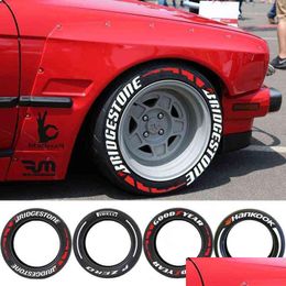 Car Stickers Tire Letter Sticker Permanent Lettering Decals Motorcycle Diy Label Letters Customizable With Glue Y220609 Drop Delivery Otnmx