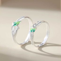 Band Rings Sweet Simple Leaves Couple Ring For Women Men Thorn Rose Astronauts Planet Open Resizable Copper Rings Lover Wedding Jewellery AA230426