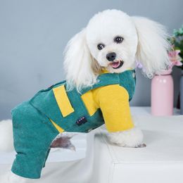 Rompers Fashion Fleece Pet Dog Clothes For Dogs Coat Sweatshirt Bodysuit Four Seasons Dog Clothing Cartoon Pets Clothing Bodysuit