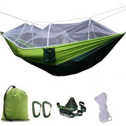 Camp Furniture Portable Mosquito Net Hammock Double-person Folded Into The Pouch Hanging Bed For Travel Kits Camping