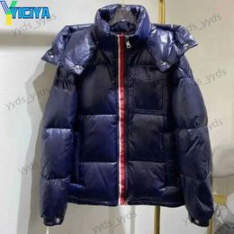 Men's Down Parkas YICIYA hooded jacket Monc brand black oversize hood bomber women winter High quality Varsity Female American Jackets coat 2024 T231127