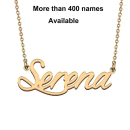 Chains Cursive Initial Letters Name Necklace For Serena Birthday Party Christmas Year Graduation Wedding Valentine Day Gift