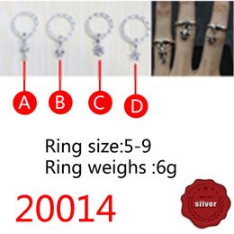 20014 S925 Sterling Silver Ring Cross Flower Star Boat Anchor Letter Punk Hip Hop Network Red Personalized Simple Couple Shape Gift for Lovers