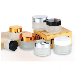 5g 10g Cosmetic Empty Bottle Frosted Clear Brown Glass Jars Refillable Eyeshadow Makeup Face Cream Container Packaging Jirhp