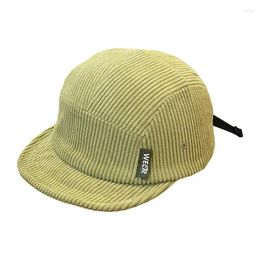 Ball Caps Corduroy Hat For Women Autumn And Winter Japanese Retro Short Brim Baseball Cap Korean Fashion Trendy Sport Men