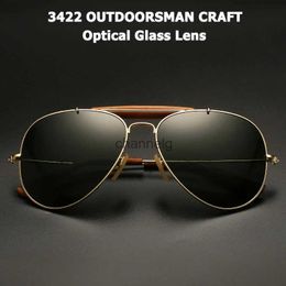 Sunglasses JackJad Vintage 3422 OUTDOORSMAN CRAFT Style Sunglasses Quality Optical Glass Lens Brand Design Sun Glasses Oculos De Sol UV400 YQ231127