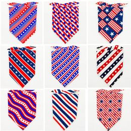 Accessories 100pcs 4th of July Dog Bandanas Independence Day Pet Accessories for Small Large Dog Bandanas Scarf Bibs Collars