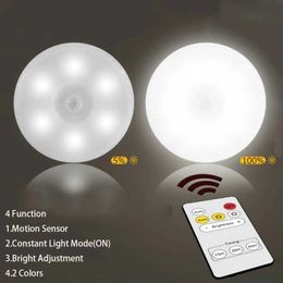 s USB Recharge Under Cabinet Wireless Remote Control 2 Color Wardrobe Bedroom Lamp Motion Sensor Light Night For Home HKD230628