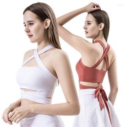 Active Sets 2023 Yoga Set Strap Sports Fitness Tank Top Breathable Skincare Soft Running Oblique Back Bra With Chest Pad Women's
