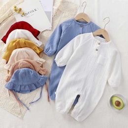 Clothing Sets Oem 100% Cotton Wrinkling Gauze Baby Pyjamas Many Colours Cloth