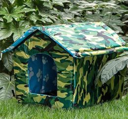 Park Garden Waterproof Oxford Farbric Stray Pet Cat Dog House Outdoor Warm Rainproof Pet Nest Kennel Puppy Cats Sleeping Bed 220126096077