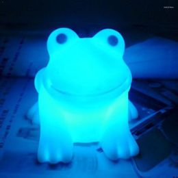 Night Lights Household Children Room Cute LED Light Supplies Colour Shape Bar Bedroom Frog Lamp Colourful Changing Y9V0