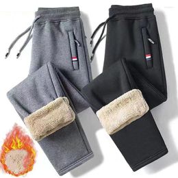 Racing Pants Men Casual Thickened Fleece Warm Thermal Loose Sweatpant Padded Knitted Trouser Berber Sport Jogging Autumn Winter