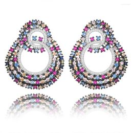 Dangle Earrings Luxury Shiny Drops Trendy Cubic Zircon Wedding Engagement Party For Women