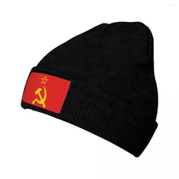 Berets CCCP Beanie Hats Russian Flag Casual Caps Adult Unisex Outdoor Knitting Hat Spring Graphic Warm Soft