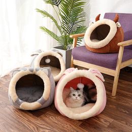 Mats New Deep Sleep Pet Bed Cat Basket Lounger Small Dog Cave Bed Sofa Pet Comfortable Tent Rabbit House Cats Products Props For Home
