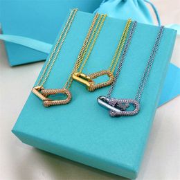 Choker Necklace Designer U-shaped Full Diamond Titanium Steel Women's Necklace