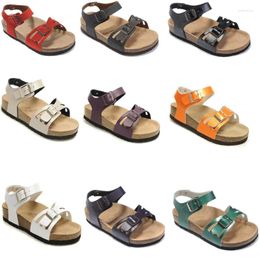 Sandals Designer Women Flat Heel Girls Leather Casual Slippers With Buckles Ladies Summer Beach Shoes Box 35-46