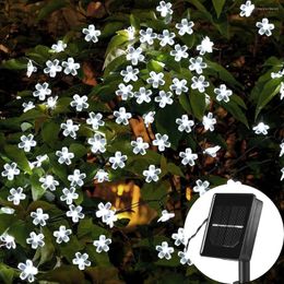 Strings String Light Solar Flower Adjustable Decorative Garden Lamp Outdoor Cordless Lighting Decoration Hanging Wall 8 Mode