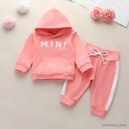 Clothing Sets Newborn Girl clothes Cute Infant Newborn Baby Girl Clothes Hooded Sweatshirt Striped Pants 2pcs Outfit Cotton Baby Tracksuit Set R231127