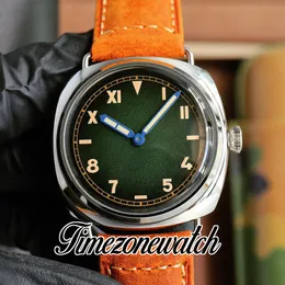 New V7 01349 45mm 2555 Automatic Mens Watch Green Dial BMG-TECH Steel Case Brown Leather Strap Gents Limited Edition Watch Big Size Timezonewatch DHTM E52A