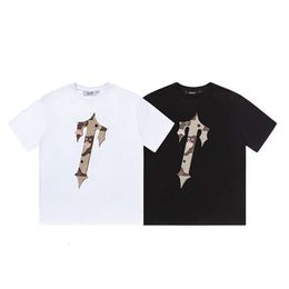 Designer Fashion Clothing Mens Tees Tshirt Trapstar Summer New Chocolate Diagonal t Camo Print Street Br Loose Men's Women's Short Sleeve T-shirt