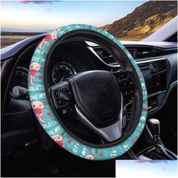 Steering Wheel Covers Ers Car Accessories Kawaii Axolotl Er For Women Easy Instal Washable 1Pc Protective Case Drop Delivery Automobi Otkhp