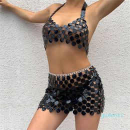 Sexy Metal Sequin Body Chain for Women Fashion Underwear Belly Chain Cage Chest Bra S