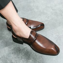 Dress Shoes Brown Mens Summer Sandals Black Buckle Strap for Men with Business Formal 231124