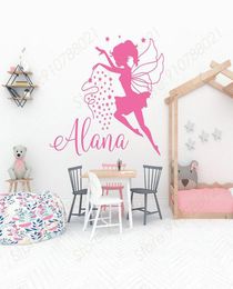 Wall Stickers Personalised Girls Name Little Princess Fairy Sticker Home Decor Room Bedroom Nursery Decals Custom S3201506794