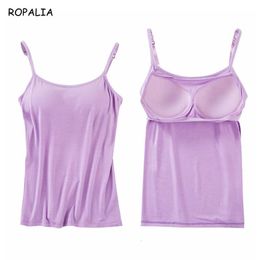 Womens Tanks Camis Padded Soft Casual Bra Tank Top Spaghetti Cami Vest Female Camisole With Built In 230426