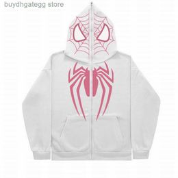 Kqq6 Men's Hoodies 2023 Spider Man Full Zip Hoodie American Street Fashion Oversize Autumn/winter Plush Coat