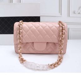 Top Designe custom luxury brand handbag channel Women's bag 2021 leather gold chain crossbody 2.55cm black and white pink cattle clip sheepskin shouldergEEEG