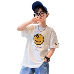 T-shirts Summer Kids Boys T Shirt Teenagers Casual Cotton Short Sleeve Cartoon T-shirt Tees Tops Fashion Boys Clothes For Age 5-14Years 230427