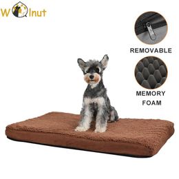 Pens Memory Foam Pet Bed Waterproof Dog Mattress with Removable Cover Orthopaedic Dog Bed Calming Cat Bed Mat Plush Puppy Crate Mat