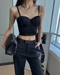 Tanks New fashion Women's Bustier Bra 2022 Elegance Summer Solid Adjustable Strap Push up Bralet Sexy Out Wear Night Club Vest Tops