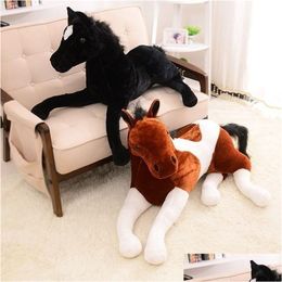 Plush Dolls Big Size Simation Animal 70X40Cm Horse Plush Toy Prone Doll For Birthday Gift 220409 Drop Delivery Toys Gifts Stuffed Anim Dhafv