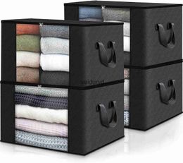Storage Boxes Bins Quilt Bag for Clothing Transparent Window Clothes Organiser Moving Household Load Homevaiduryd