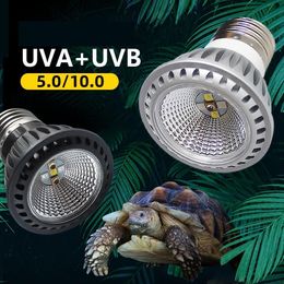 Lighting UVA + UVB LED Reptile Light Turtle Basking Platform Full Spectrum Sun Lamp Sunbathe Heat Lamp for Lizard Reptiles and Amphibians