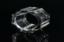 Napkin Rings Table Decoration Accessories Kitchen Dining Bar Home Garden Acrylic Octagon Transparent Decorative Buckle For Weddi9627645