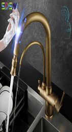 Kitchen Faucets Antique 3 Ways Touch Philtre Quality Brass Cold Drinking Water Tap Vintage Smart Sensor FaucetKitchen8823694