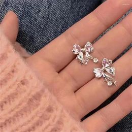 Stud Earrings Stacked Wear Drop Simple No Fading Irregular Bow Mini Accessories Elegant Silver Needle Fashion