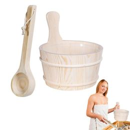 Bathtubs 4L Smooth Sauna Bath Bucket Spa And Sauna Accessories For Homes Bathrooms Steam Rooms Sauna Bucket And Ladle