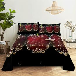 Bedding sets Bedding Polyester Sheets Summer Fruit Printing Flat Sheet with 2Pillowcase Bed Sheet Bed Sheet Set King Queen Size Bedding Set 230427