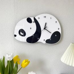 Wall Clocks Cartoon Creative Panda Decorative Clock Living Room Kindergarten Children's Mute Cute Hanging Clocks.