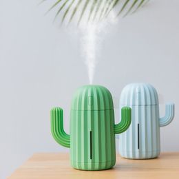 Humidifiers 340ML Portable Electric Aroma Diffuser Cactus Air Humidifier USB Ultrasonic Air Diffuser Humidifi Air for Bedroom Desktop Decor 230427