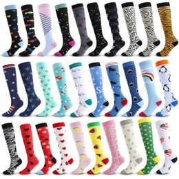 Sports Socks Compression Running Women Men Cycling Long Pressure Stockings Knee High For Flight Travel Athletic Crossfit